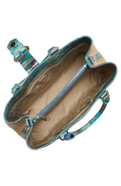 Brahmin Denise Straw Tote In Purple