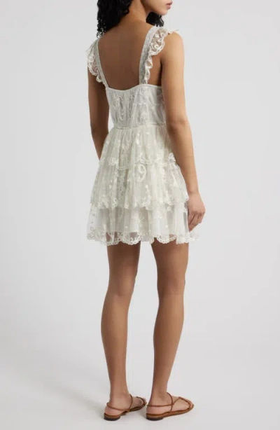 Loveshackfancy Tuli Lace Layered Ruffle Minidress In White