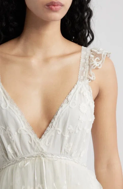 Loveshackfancy Tuli Lace Layered Ruffle Minidress In White