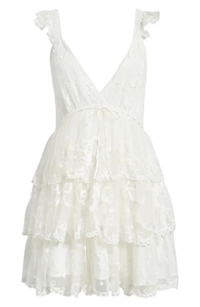 Loveshackfancy Tuli Lace Layered Ruffle Minidress In White