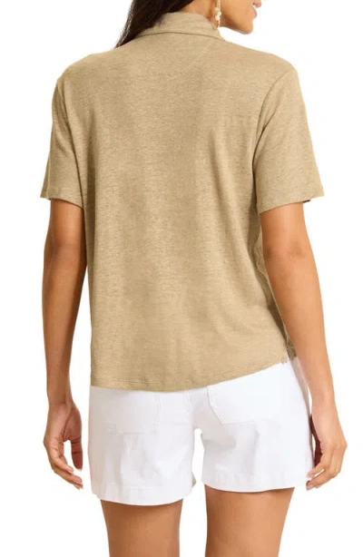 Tommy Bahama Linnea Linen Camp Shirt In Brown