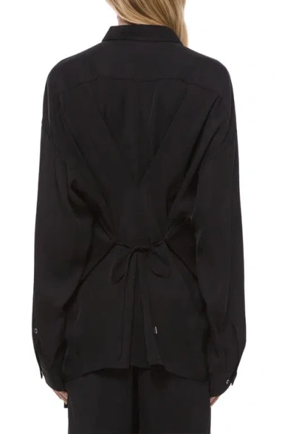 Helmut Lang Cinched Long Sleeve Shirt In Black