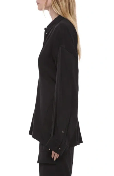 Helmut Lang Cinched Long Sleeve Shirt In Black