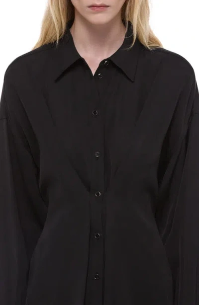 Helmut Lang Cinched Long Sleeve Shirt In Black