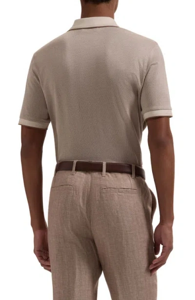 Bugatchi Three Button Cotton Polo In Brown