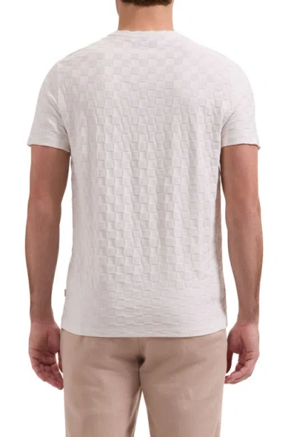 Bugatchi Crewneck Jacquard Checkerboard T-shirt In White