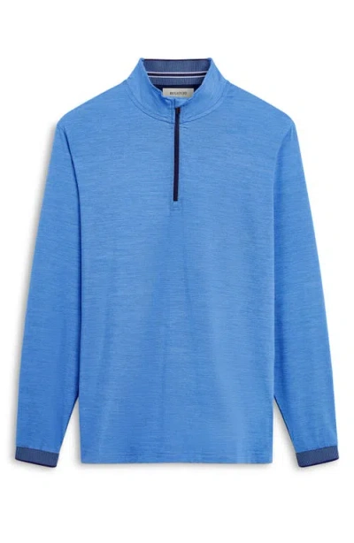 Bugatchi Quarter Zip Performance Pullover In Blue