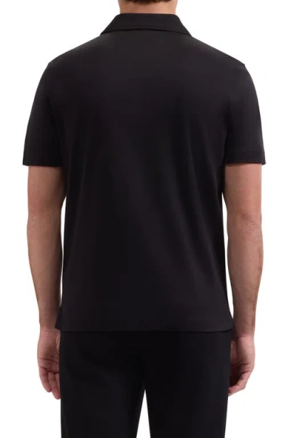 Bugatchi Three Button Performance Polo In Black