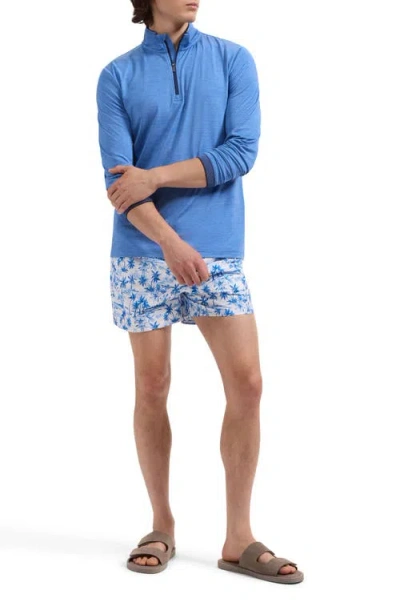 Bugatchi Quarter Zip Performance Pullover In Blue