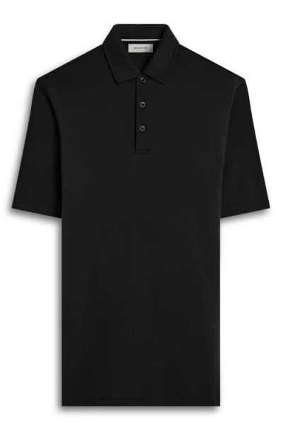 Bugatchi Three Button Performance Polo In Black