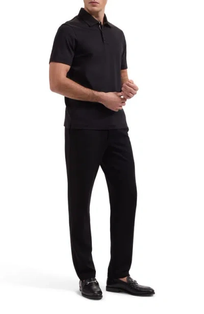 Bugatchi Three Button Performance Polo In Black