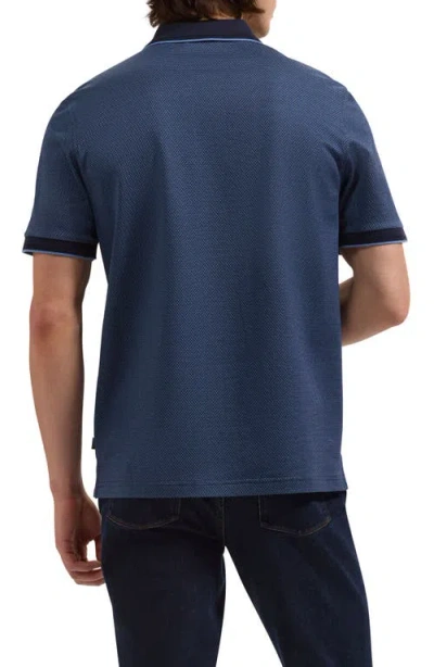 Bugatchi Three Button Cotton Polo In Blue