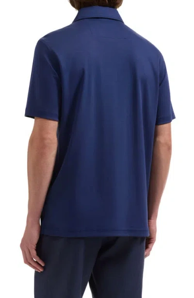 Bugatchi Three Button Performance Polo In Blue