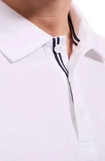 Bugatchi Three Button Performance Polo In White