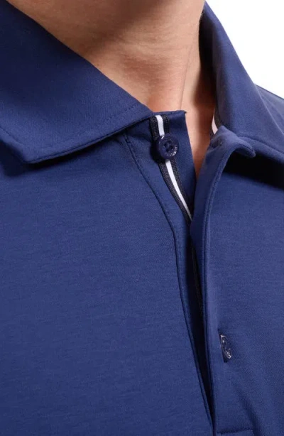 Bugatchi Three Button Performance Polo In Blue