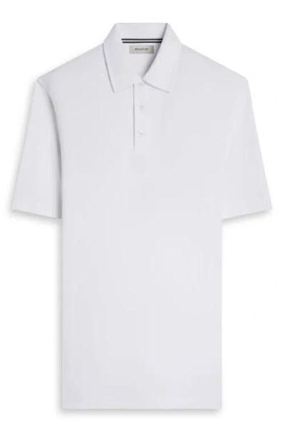 Bugatchi Three Button Performance Polo In White