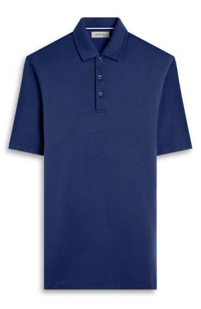 Bugatchi Three Button Performance Polo In Blue