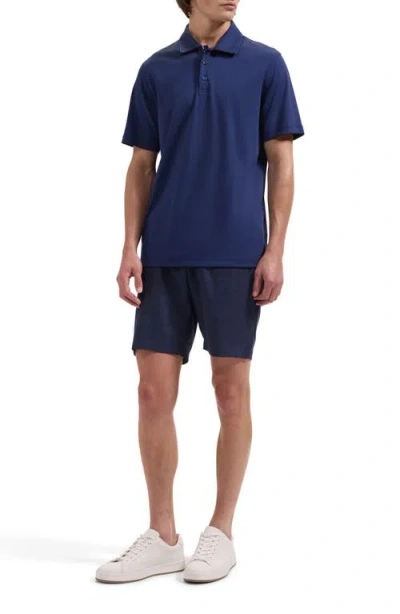 Bugatchi Three Button Performance Polo In Blue