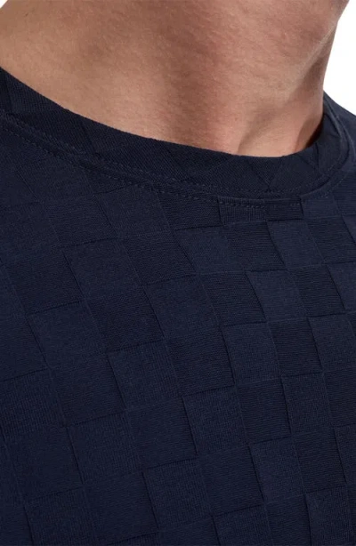 Bugatchi Crewneck Jacquard Checkerboard T-shirt In Blue