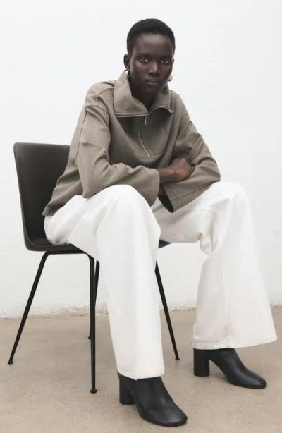 Mango Half Zip Sweatshirt In Gray