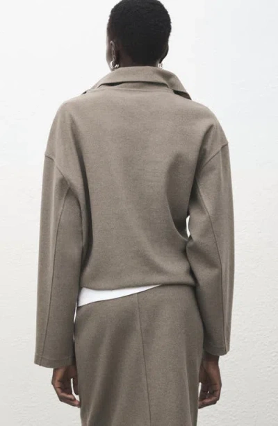 Mango Half Zip Sweatshirt In Gray