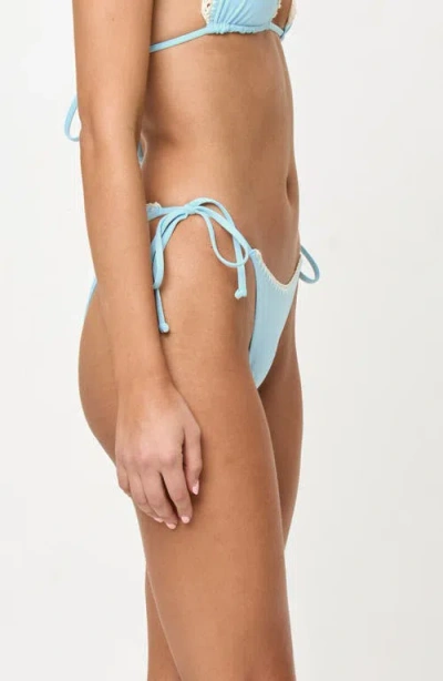 L*space Lspace Samba Bitsy Side Tie Bikini Bottoms In Blue