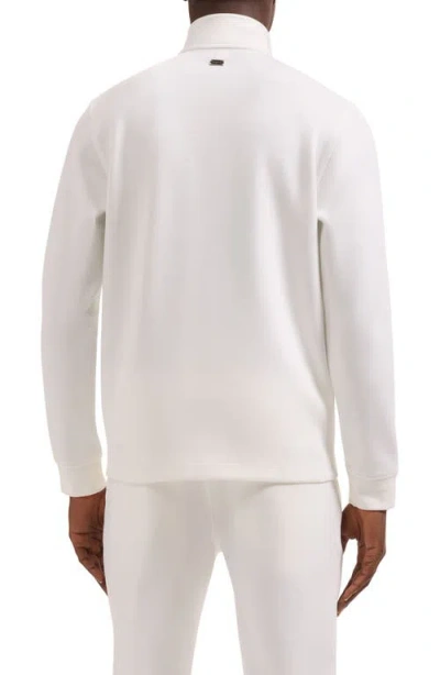 Bugatchi Soft Touch Quarter Zip Sweatshirt In White