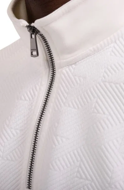 Bugatchi Soft Touch Quarter Zip Sweatshirt In White