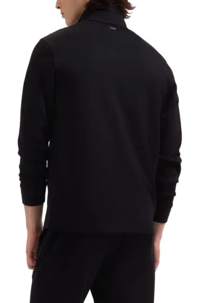 Bugatchi Soft Touch Quarter Zip Sweatshirt In Black