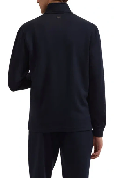 Bugatchi Quarter Zip Performance Pullover In Blue