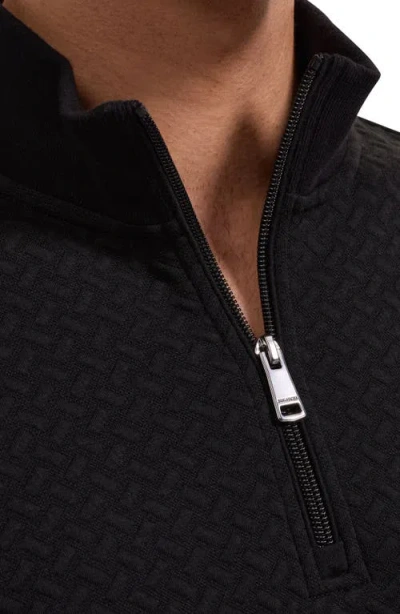 Bugatchi Quarter Zip Sweatshirt In Black
