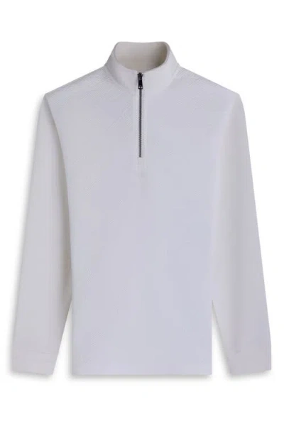 Bugatchi Soft Touch Quarter Zip Sweatshirt In White