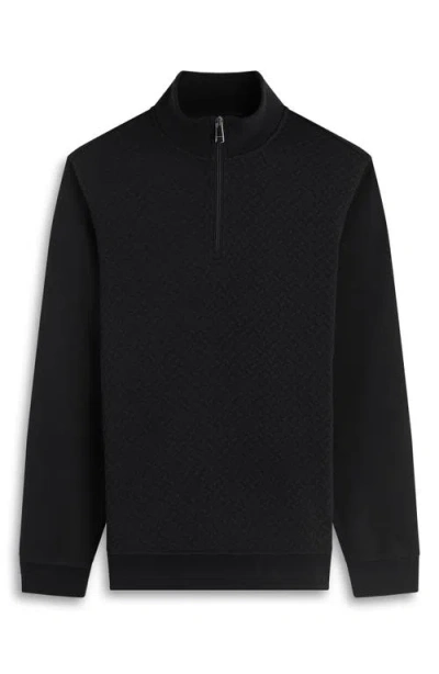 Bugatchi Quarter Zip Sweatshirt In Black