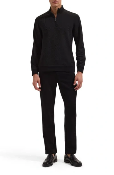 Bugatchi Quarter Zip Sweatshirt In Black