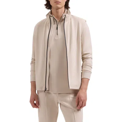 Bugatchi Soft Touch Knit Reversible Bomber Jacket In Brown