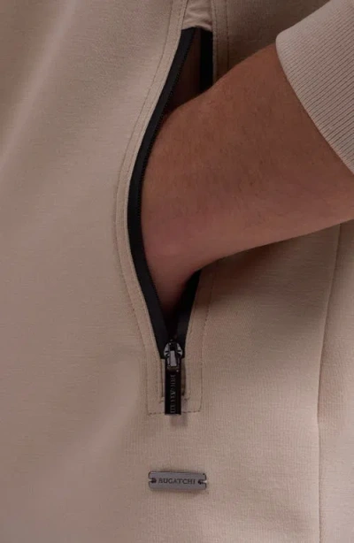 Bugatchi Soft Touch Knit Reversible Bomber Jacket In Brown