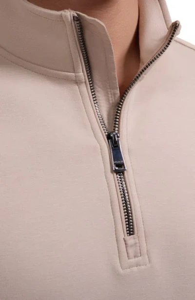 Bugatchi Soft Touch Quarter Zip Sweatshirt In Brown
