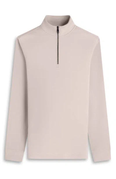Bugatchi Soft Touch Quarter Zip Sweatshirt In Brown