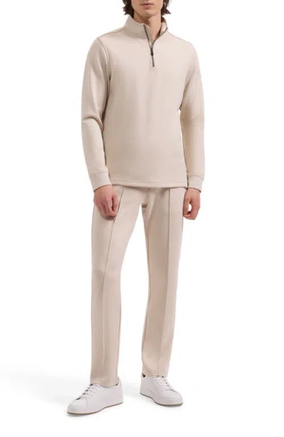 Bugatchi Soft Touch Quarter Zip Sweatshirt In Brown