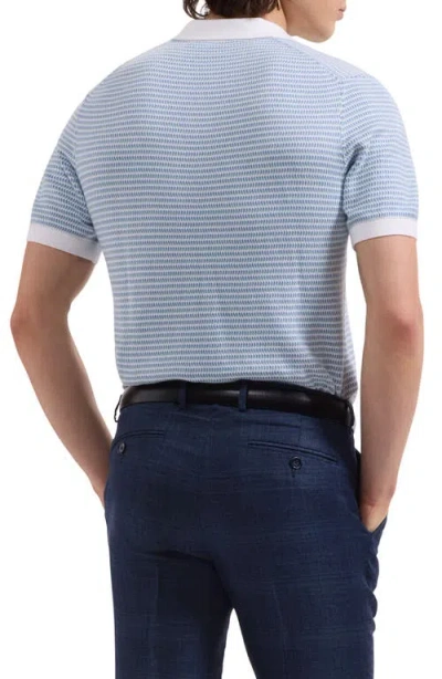 Bugatchi Johnny Collar Stripe Sweater In Blue