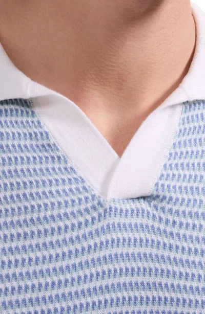 Bugatchi Johnny Collar Stripe Sweater In Blue