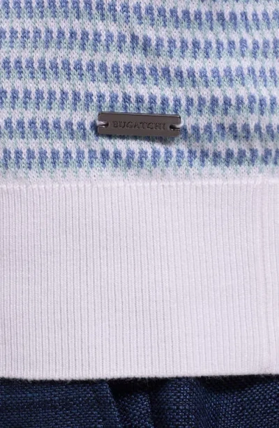 Bugatchi Johnny Collar Stripe Sweater In Blue