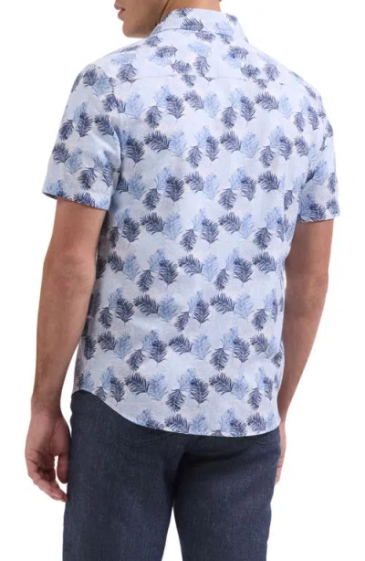 Bugatchi Orson Leaf Print Short Sleeve Button-up Shirt In Multi