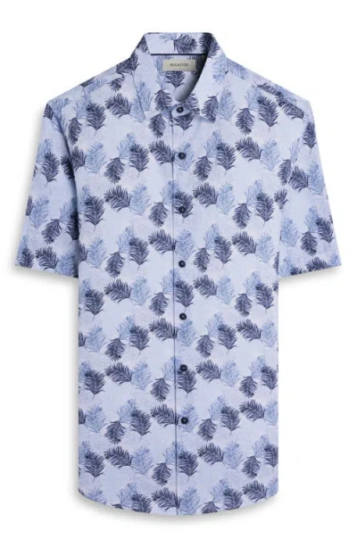 Bugatchi Orson Leaf Print Short Sleeve Button-up Shirt In Multi
