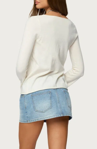 Edikted Jesy Iridescent Split Front Top In White
