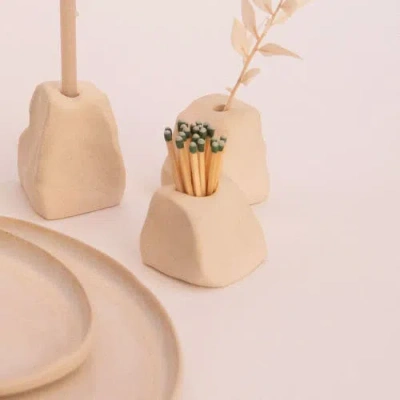 Dune Brooklyn Monolith Candle Holders In White