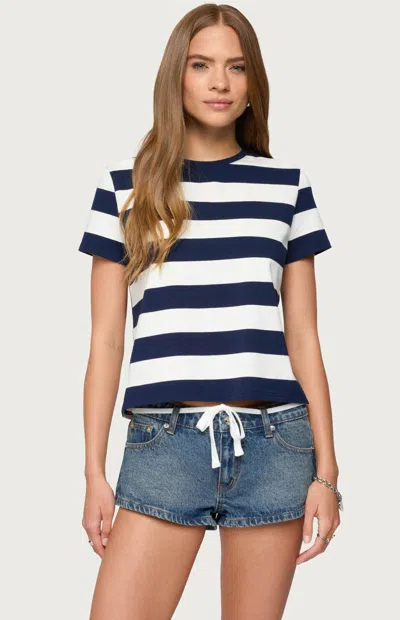 Edikted Valetta Stripe Stretch Cotton T-shirt In Multi