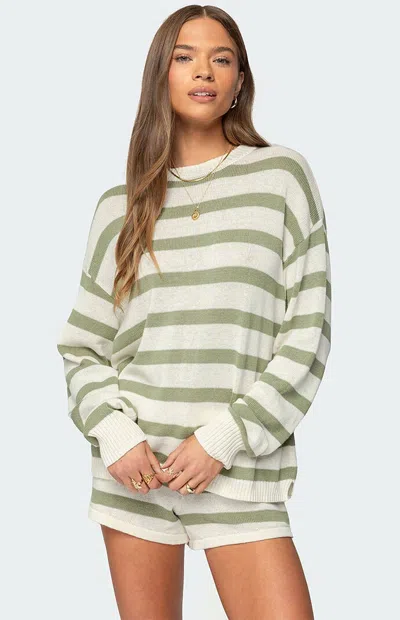 Edikted Amaris Stripe Oversize Sweater In Multi
