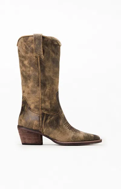 Steve Madden Albany Western Boot In Brown