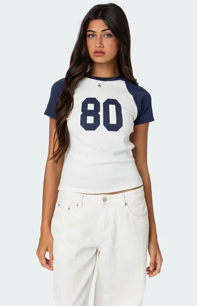 Edikted 80's Raglan Tee In White